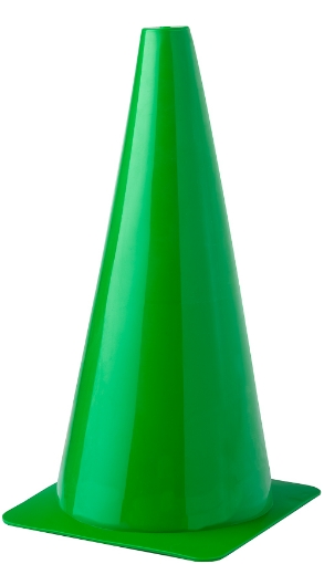 Slika Plastični trening konus 45 cm - Zelen 