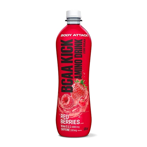Slika BCAA KICK Rdeče Jagode - 500 ml Body Attack