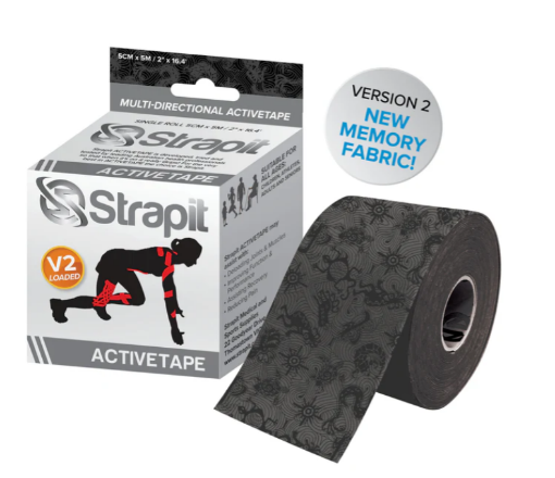 Slika Activetape 5 cm x 5 m - Siva/Črna STRAPIT