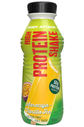 Slika Visokoproteinski napitek 500 ml, Pasijonka in vaniljev sladoled – Body Attack