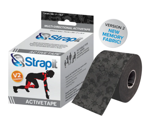 Slika Activetape 7,5CM x 5M - Siva/Črna STRAPIT