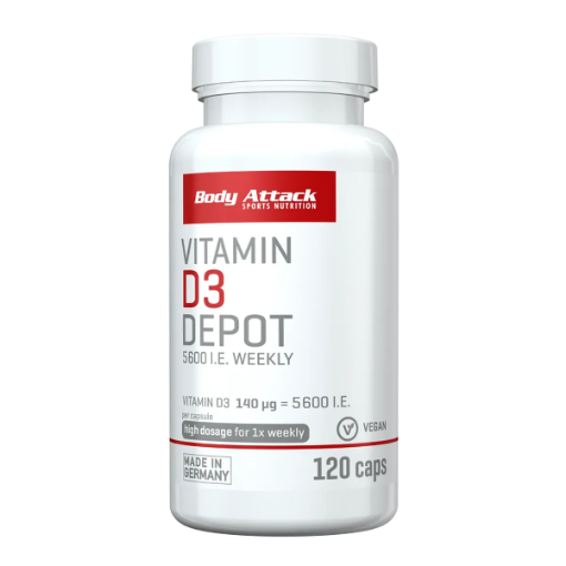 Slika Vitamin D3 Depot - 120 kapsul Body Attack