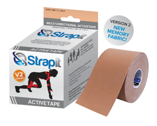 Slika DYNAMIC ACTIVETAPE 7,5CM x 5M – BEŽNA S ČRTAMI