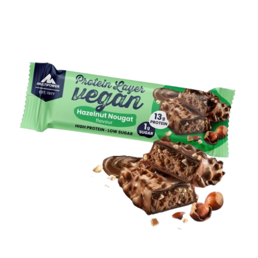 Slika Veganska beljakovinska ploščica 55g - Lešnikov nugat
