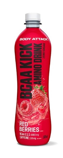 Slika BCAA KICK Rdeče Jagode - 500 ml Body Attack