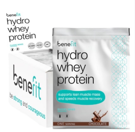 Slika Hydro Whey Protein 34 g Căpșuni & Banane - Benefit