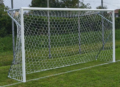 Slika Premični aluminijast nogometni gol 4 × 2 m — Ø80 mm z vključeno mrežo — VI 6028