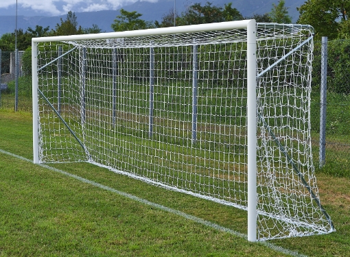 Slika Premični aluminijast nogometni gol 6 × 2 m — Ø80 mm z vključeno mrežo — VI 6033